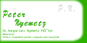 peter nyemetz business card